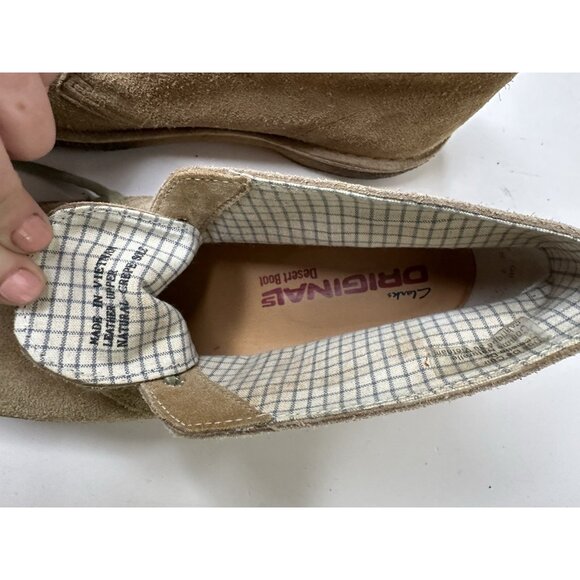 Clarks Originals Desert Boots Mens Size 7.5 Tan Sand Suede Crepe Sole Chukka - Picture 2 of 8